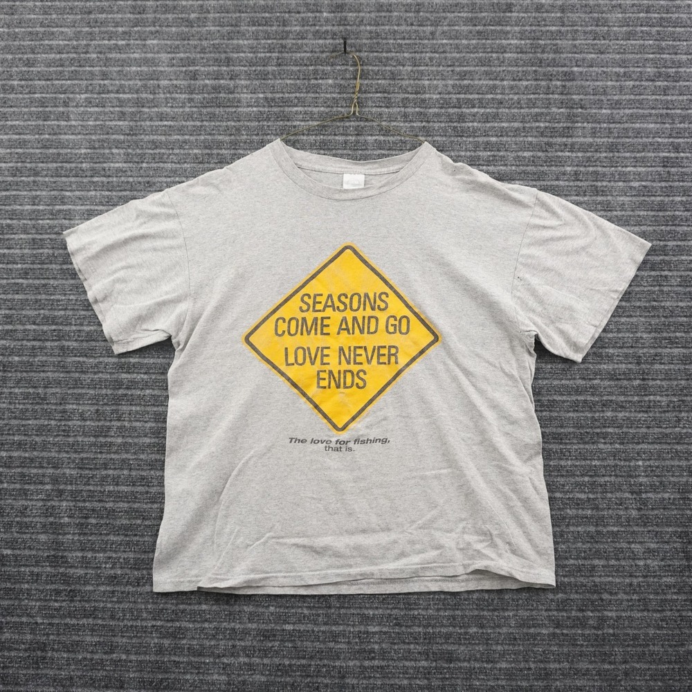 Delta Pro Weight Fishing Graphic Tee Mens‎ Large Gray Short Sleeve Humor Shirt